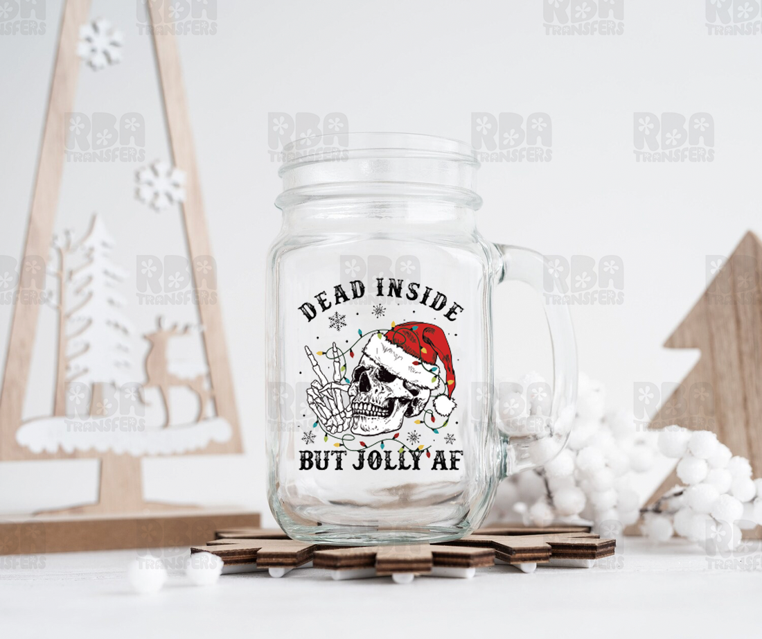 Peace Dead Inside Mais Jolly AF UV DTF Autocollant