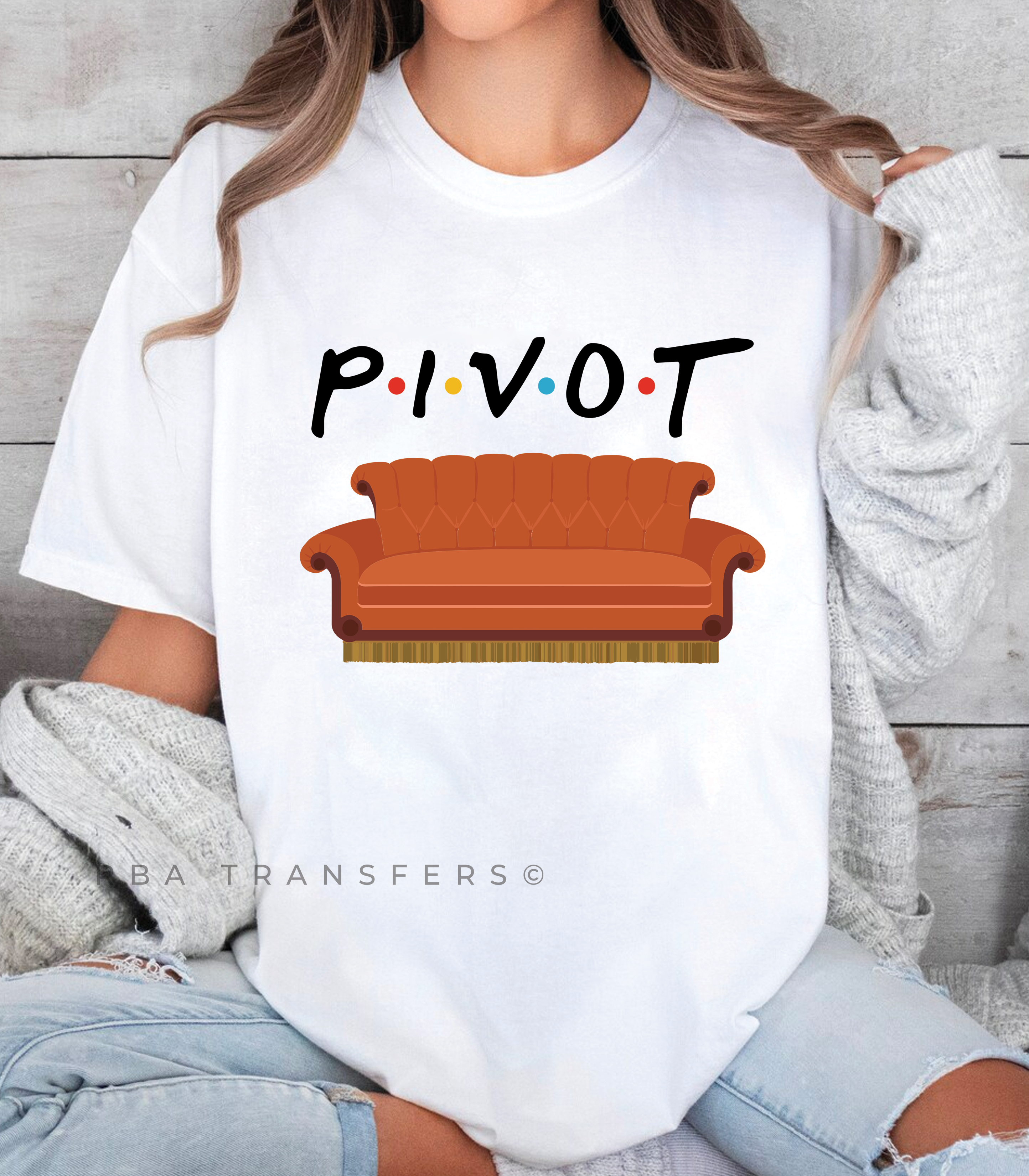 Pivot Couch Friends Full Colour Transfer