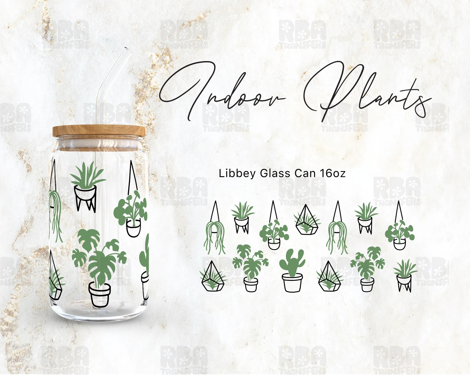 Indoor Plants Wrap UV DTF Sticker