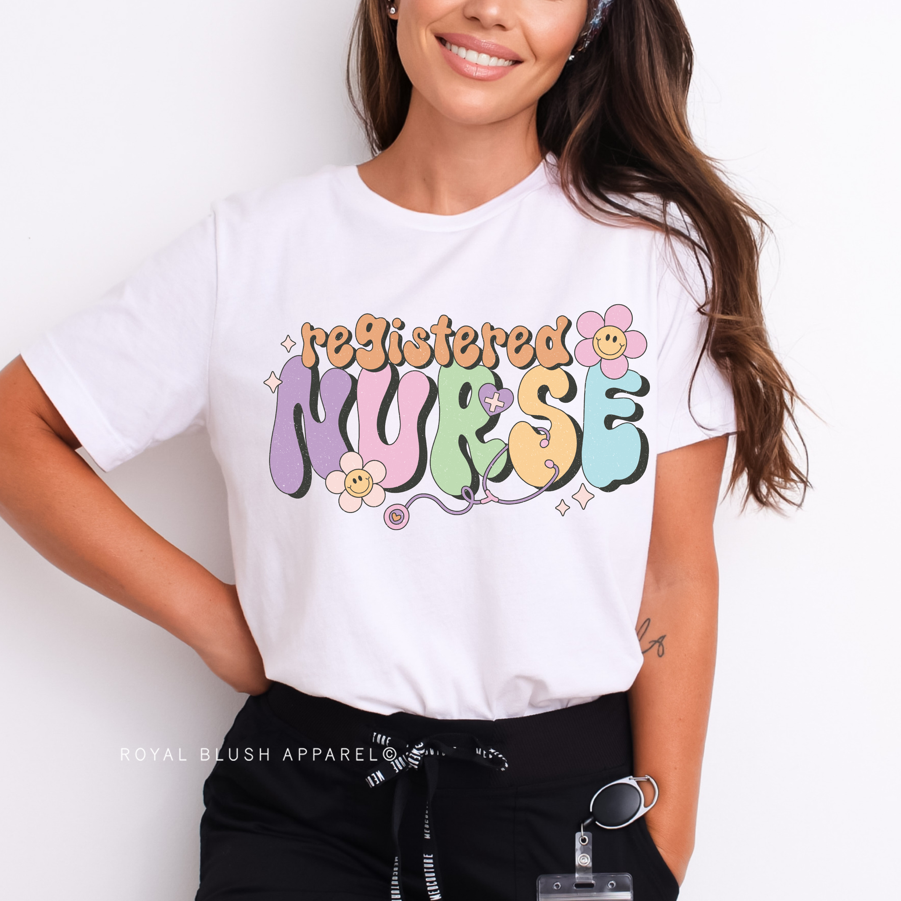 Retro Registered Nurse Full Color Transfer