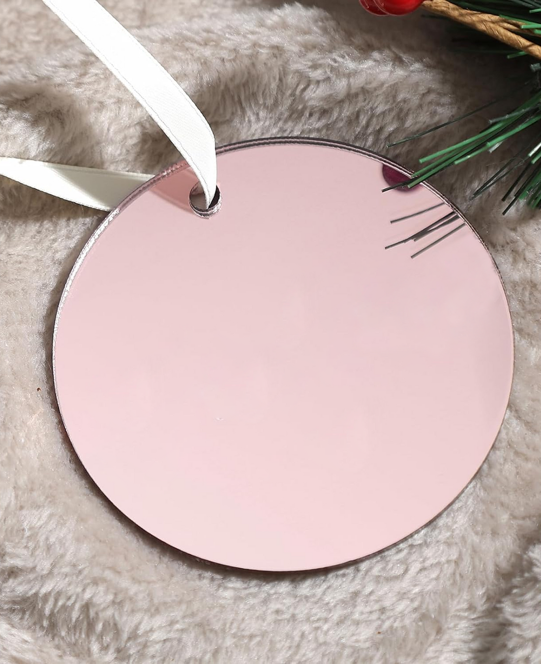 Ornement acrylique rond transparent de 3 po