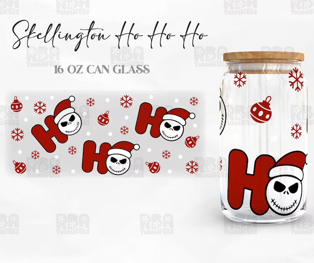Skellington Ho Ho Ho Wrap UV DTF Autocollant