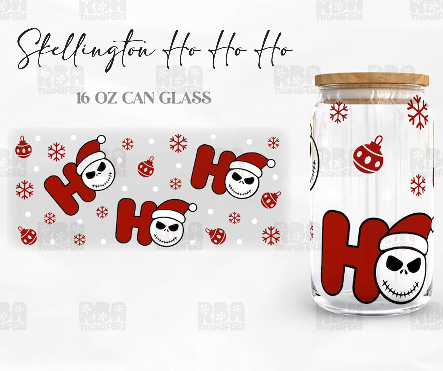 Skellington Ho Ho Ho Wrap UV DTF Sticker