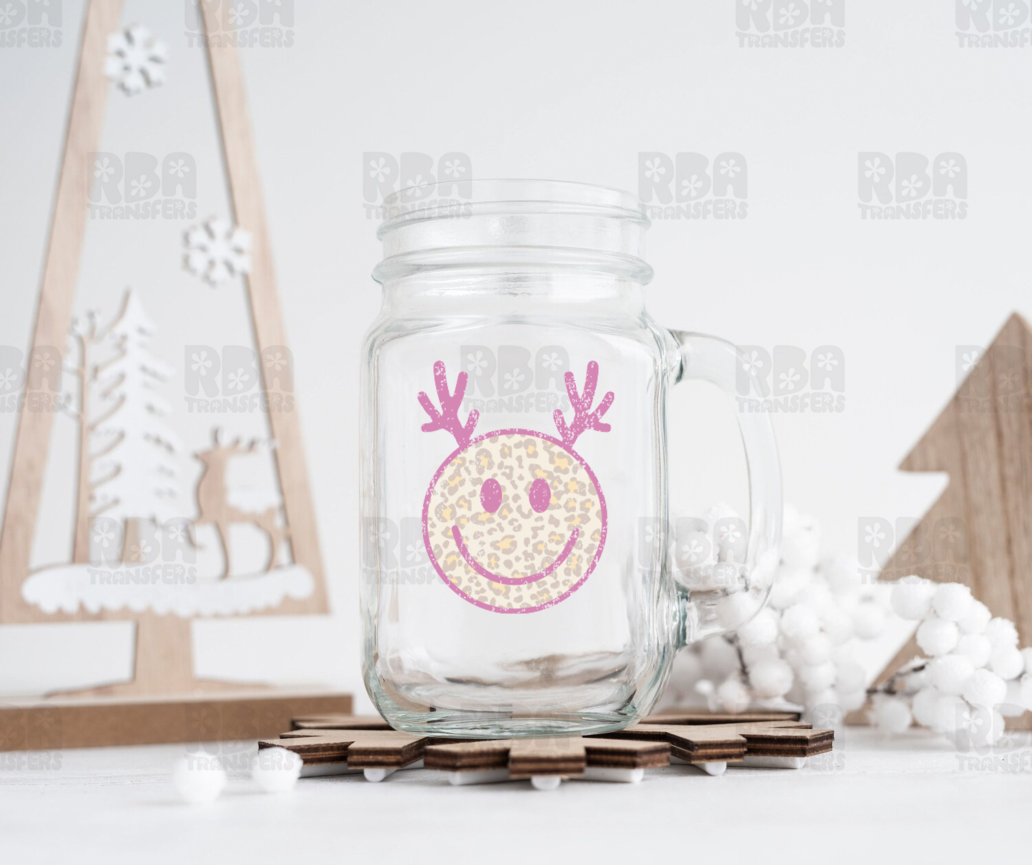 Smiley Reindeer UV DTF Sticker