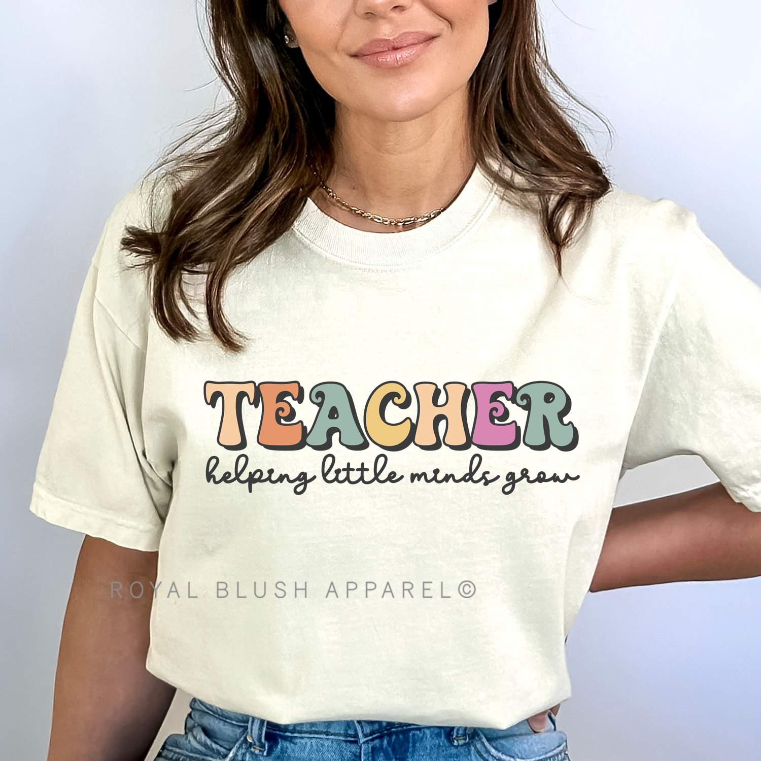 Teacher Helping Little Minds Grow Full Color Transfer