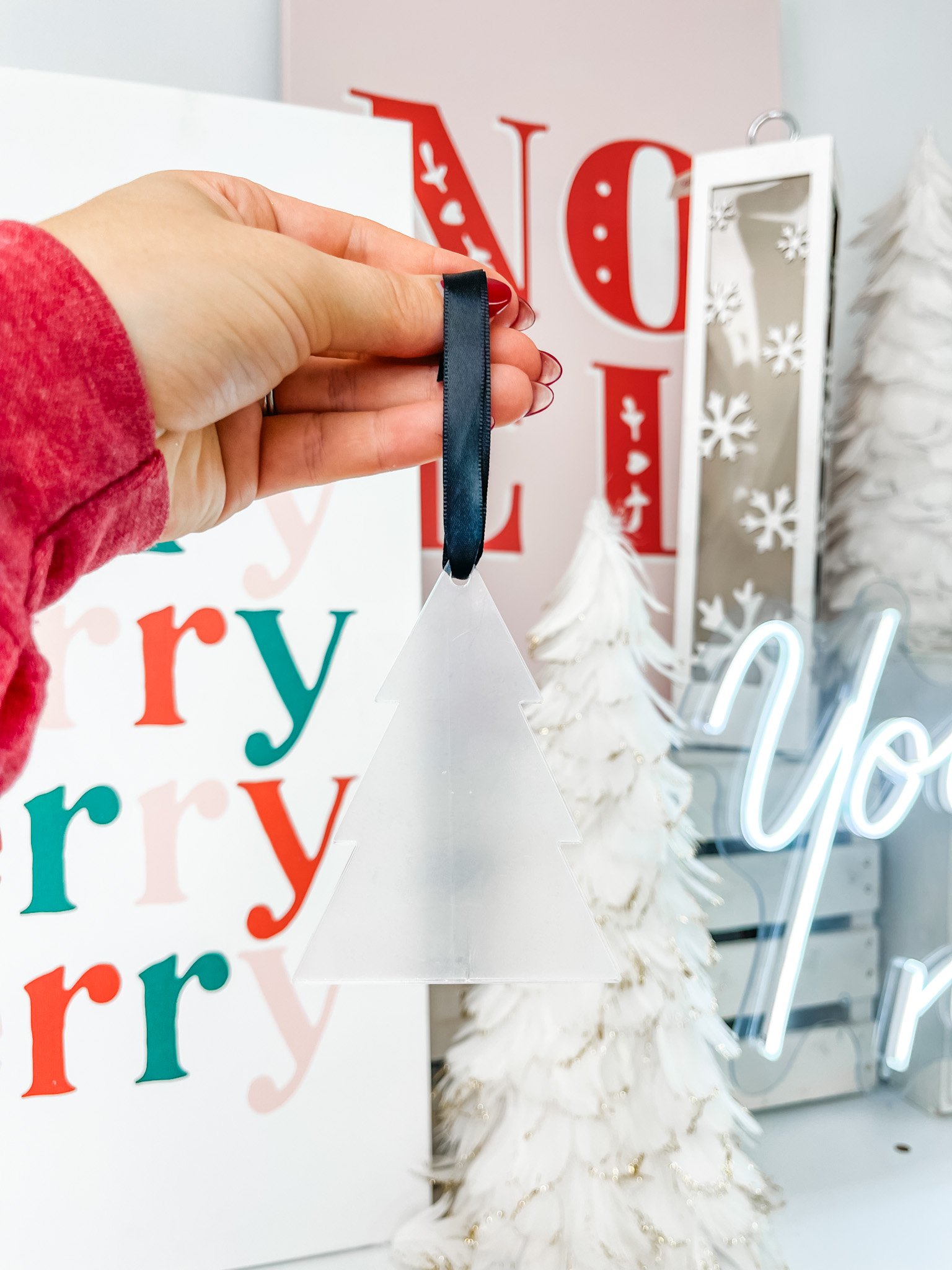 Clear Christmas Tree 4" Acrylic Ornament