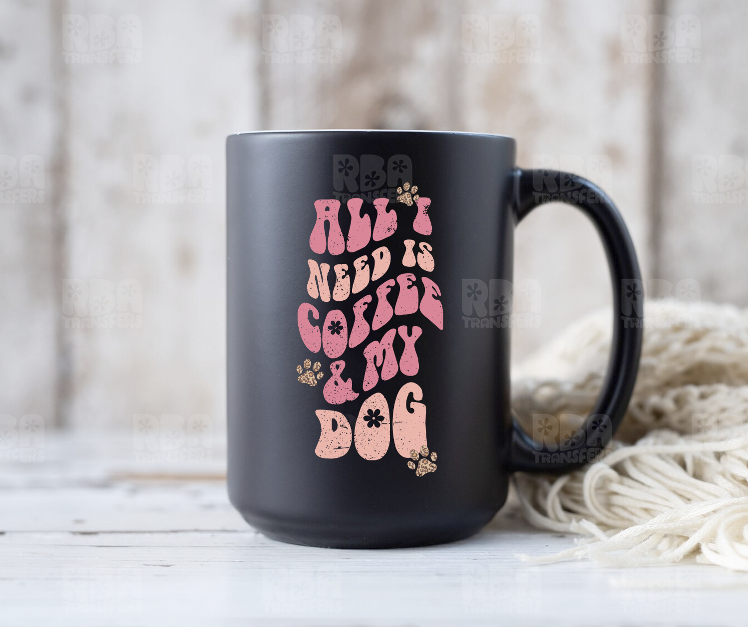All I Need Is Coffee & My Dog UV DTF Sticker