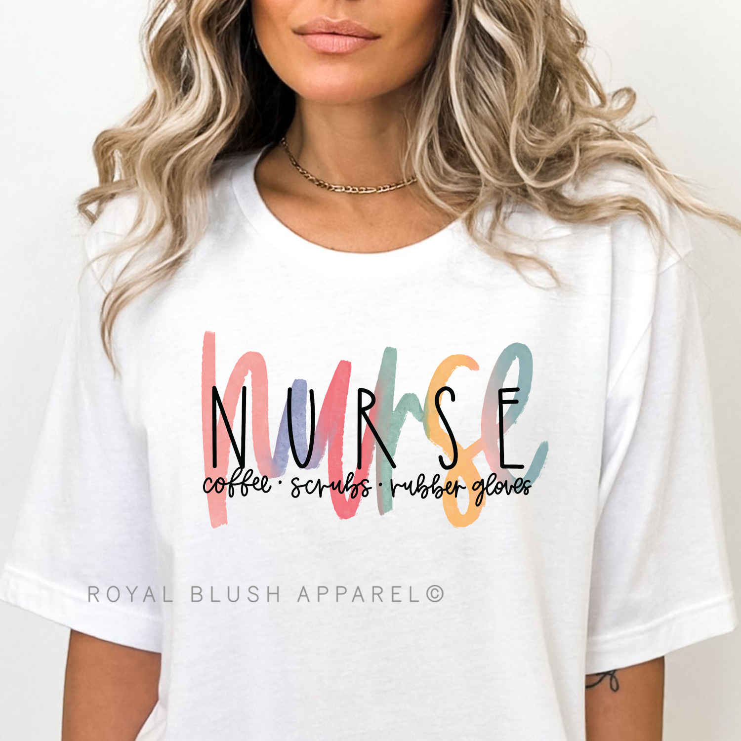 NURSE Coffee • Scrubs • Rubber Gloves Full Color Transfer