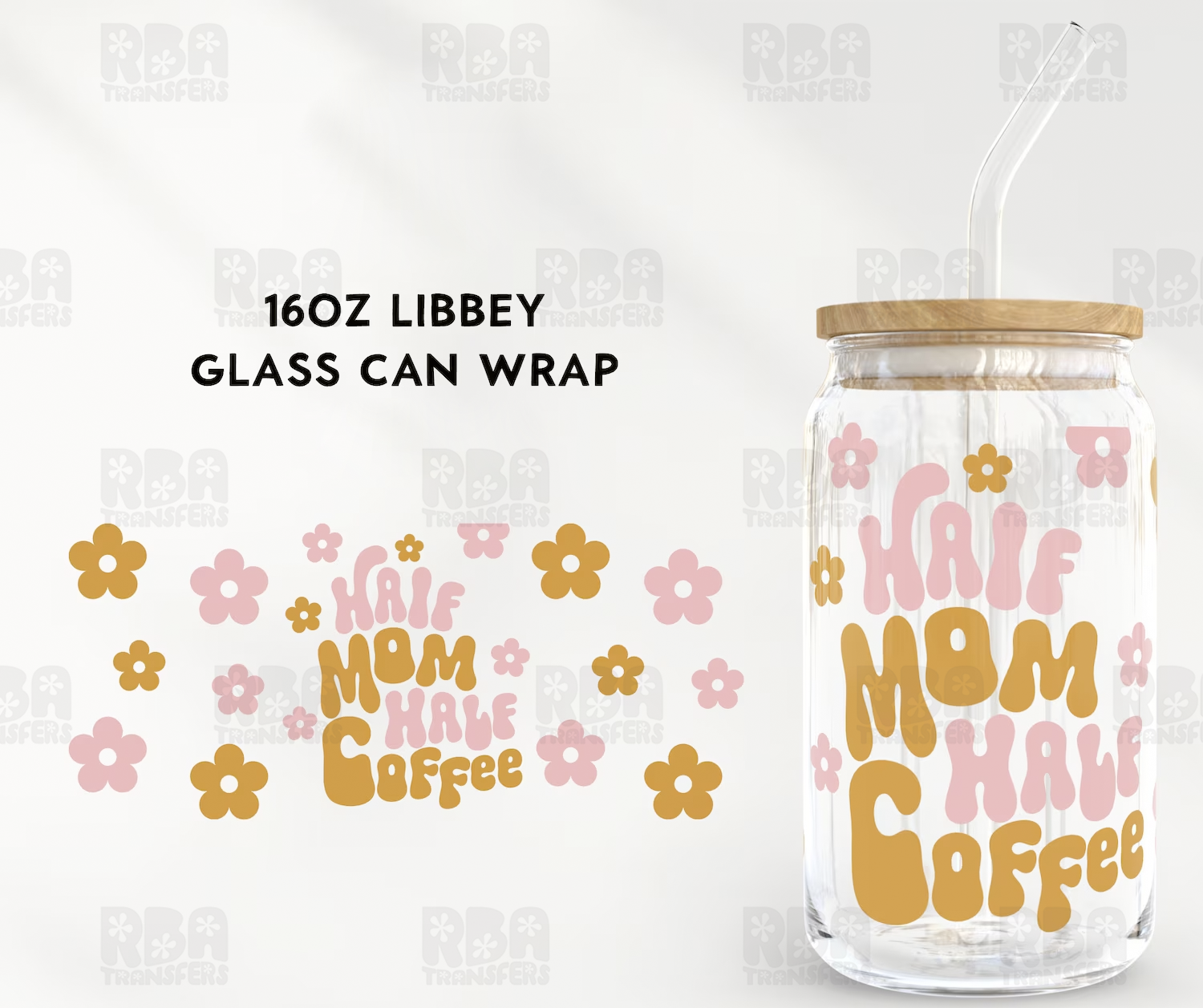 Autocollant UV DTF Moitié Maman Moitié Café Wrap