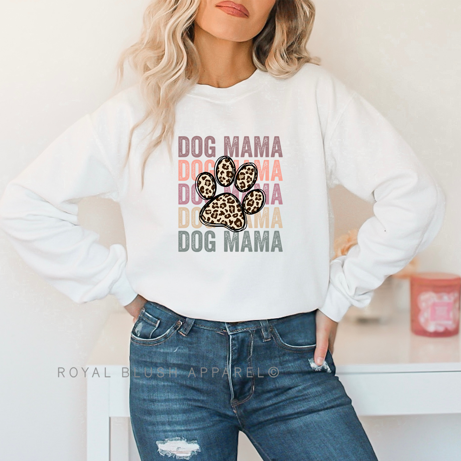 Leopard Paw Dog Mama Full Color Transfer