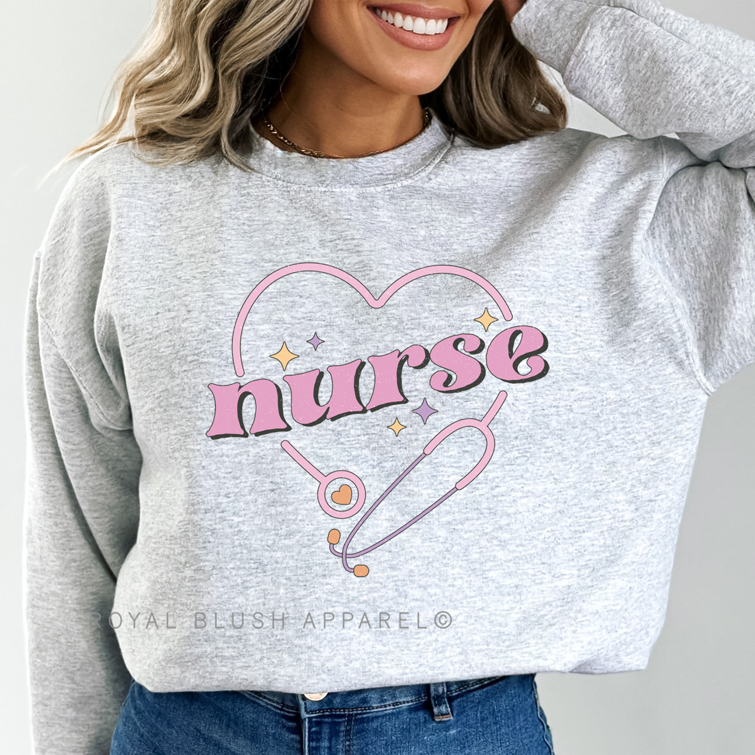 Stethoscope Heart Nurse Full Color Transfer