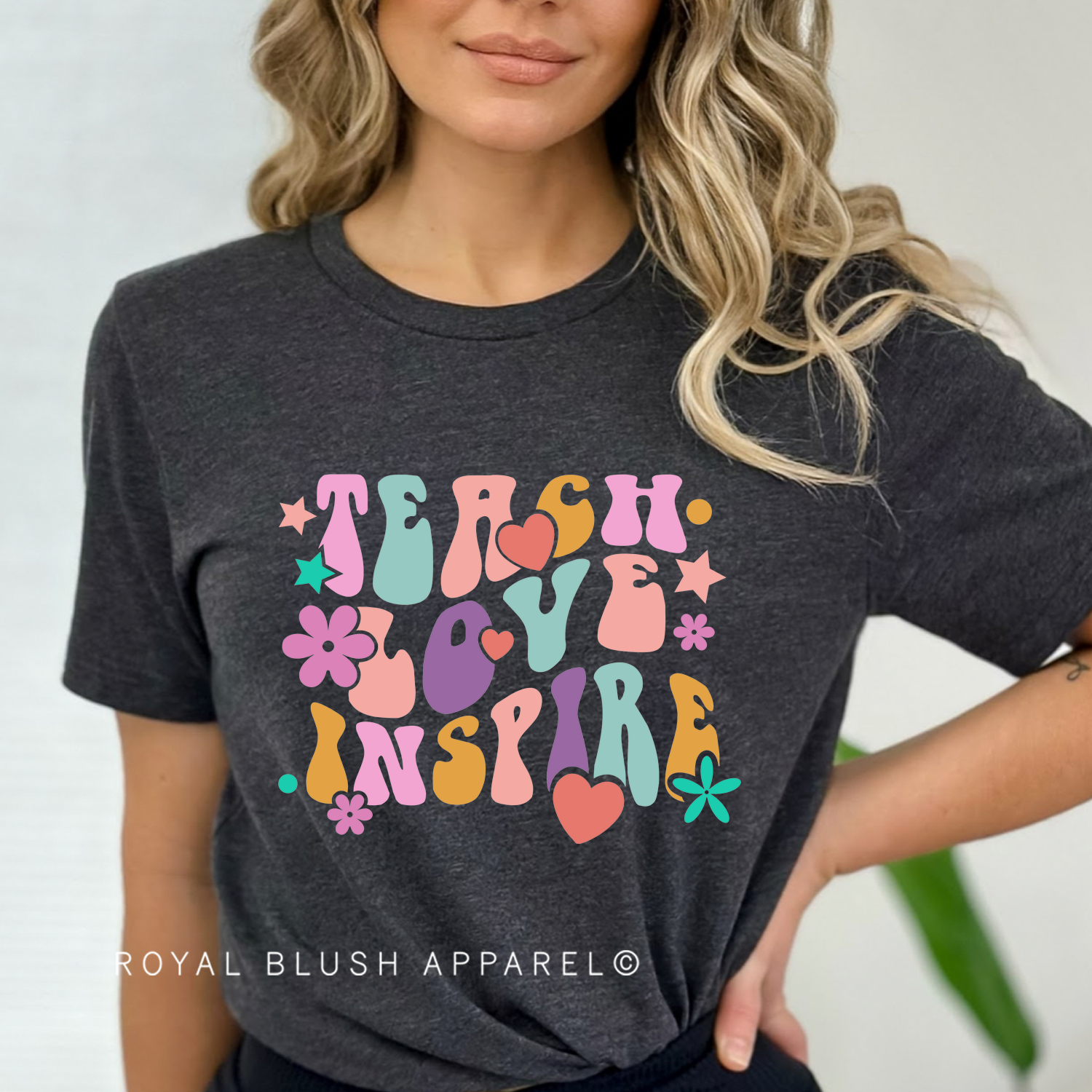 Retro Teach Love Inspire Full Color Transfer