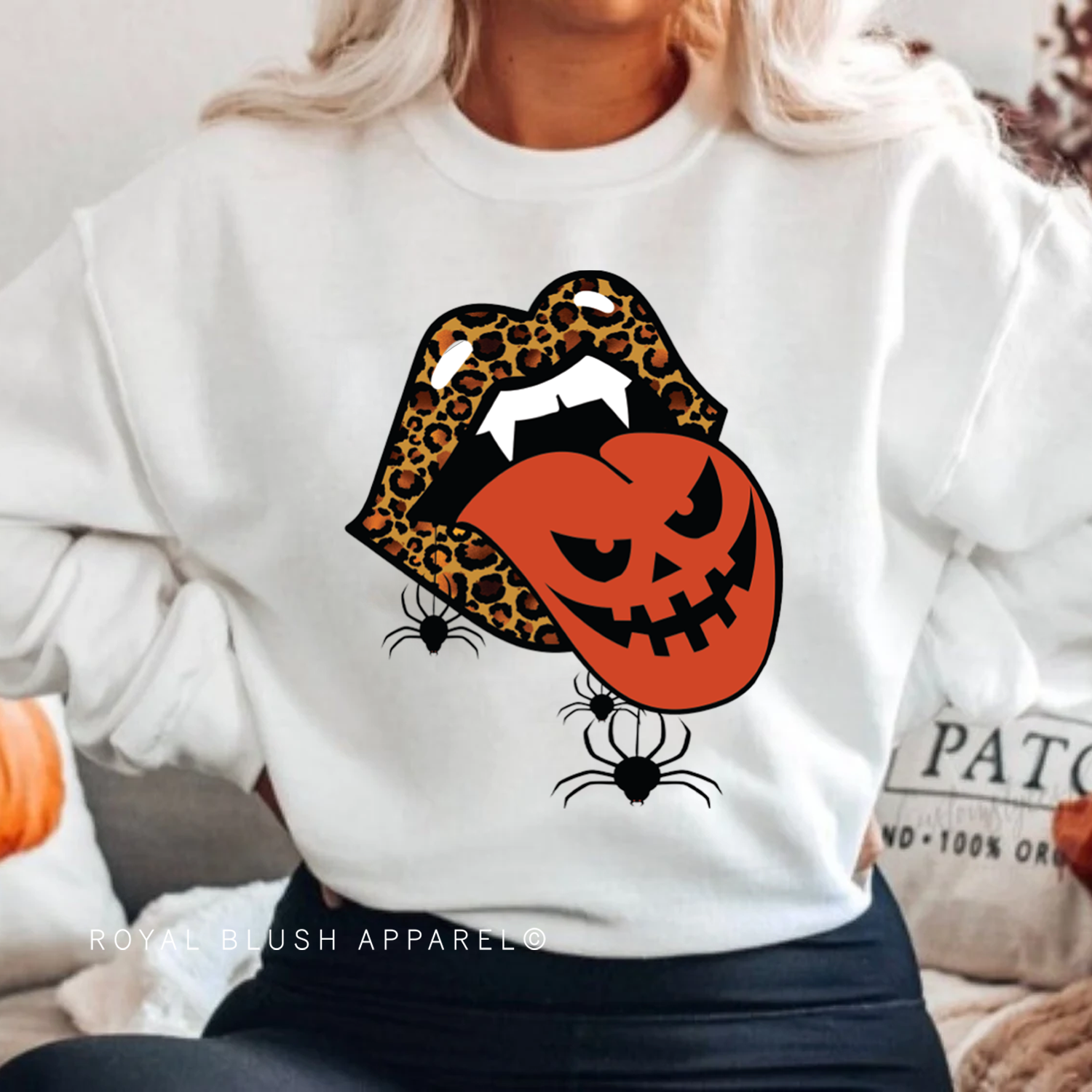 Vampire Pumpkin Tongue Full Color Transfer