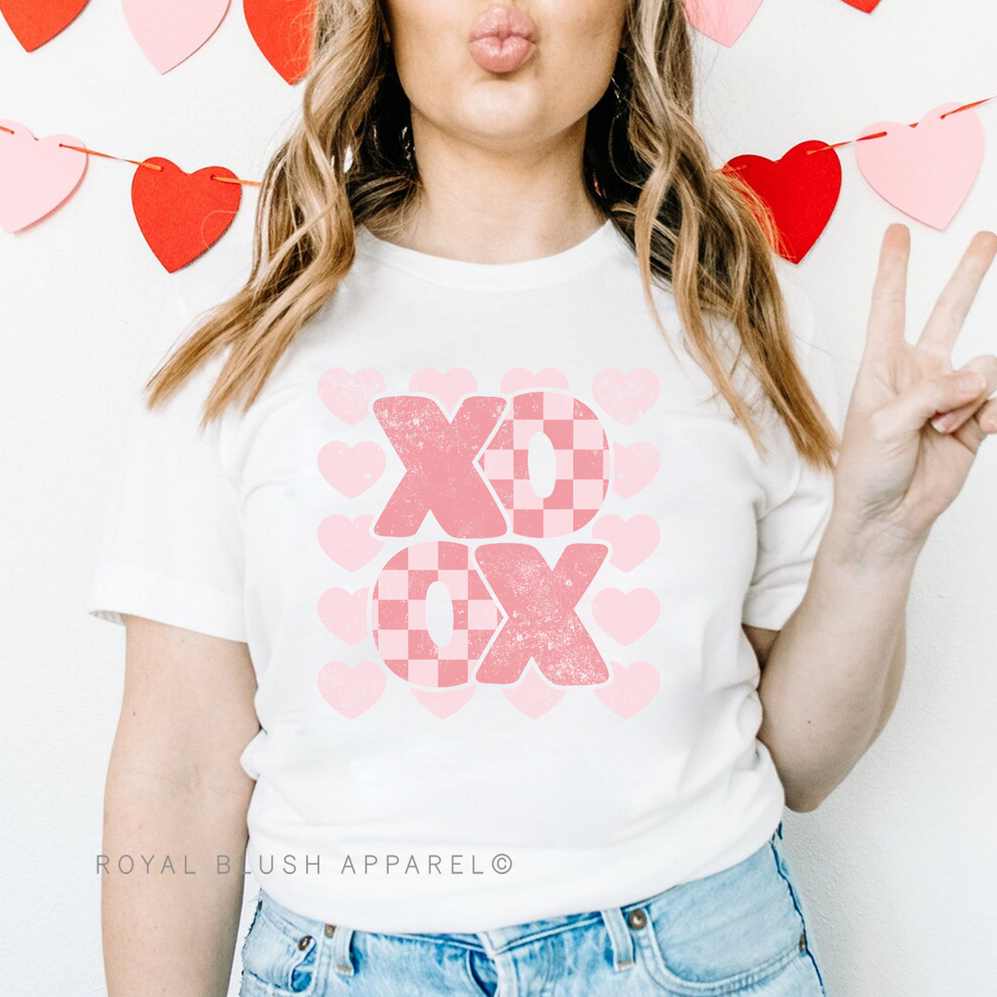 Checkered XOXO Full Color Transfer