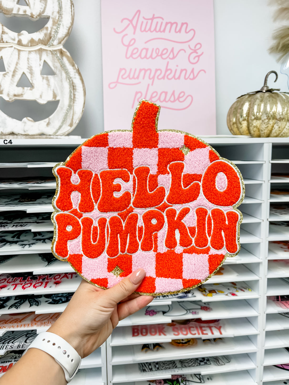 Hello Pumpkin Chenille Patch