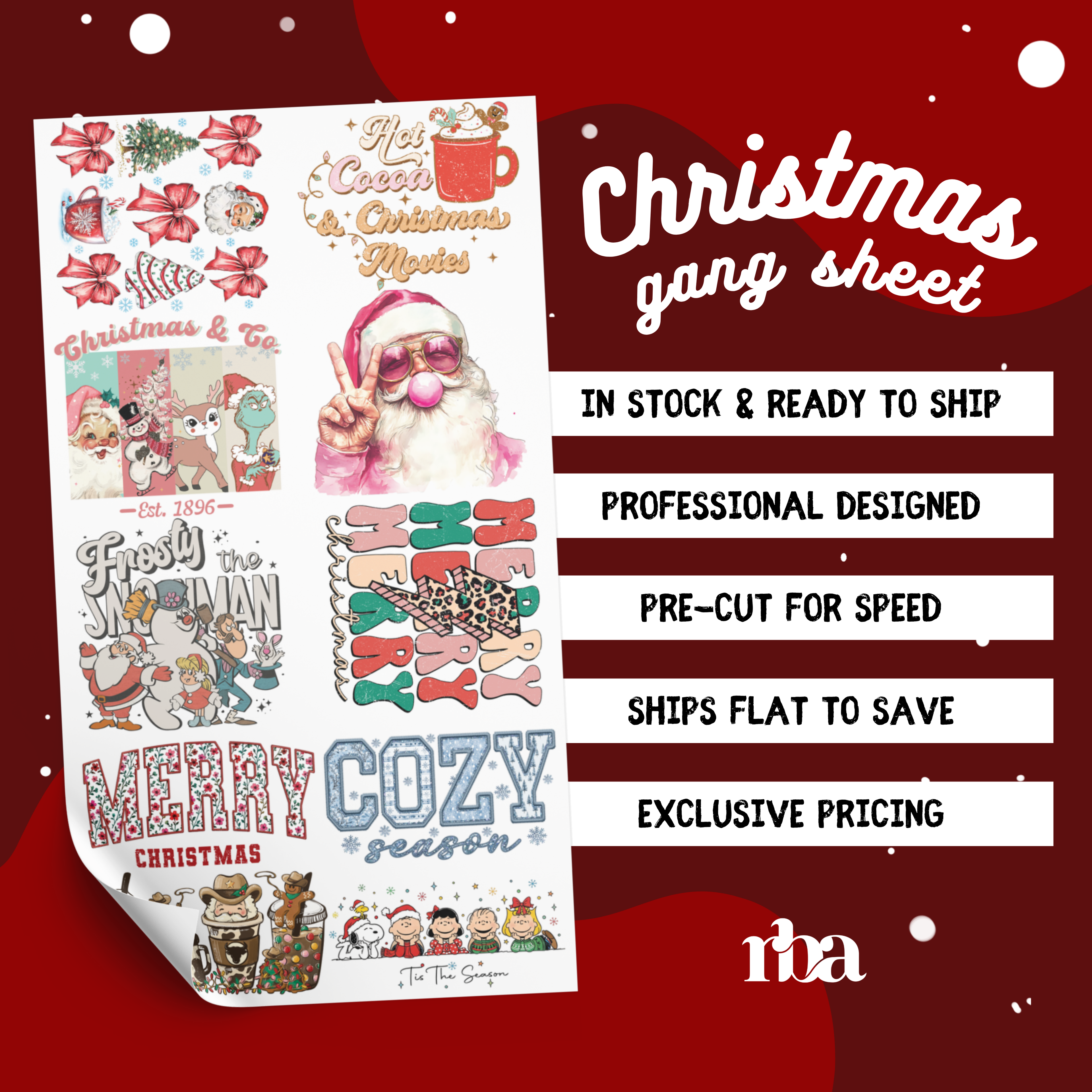 Christmas Pre-Designed Gang Sheet