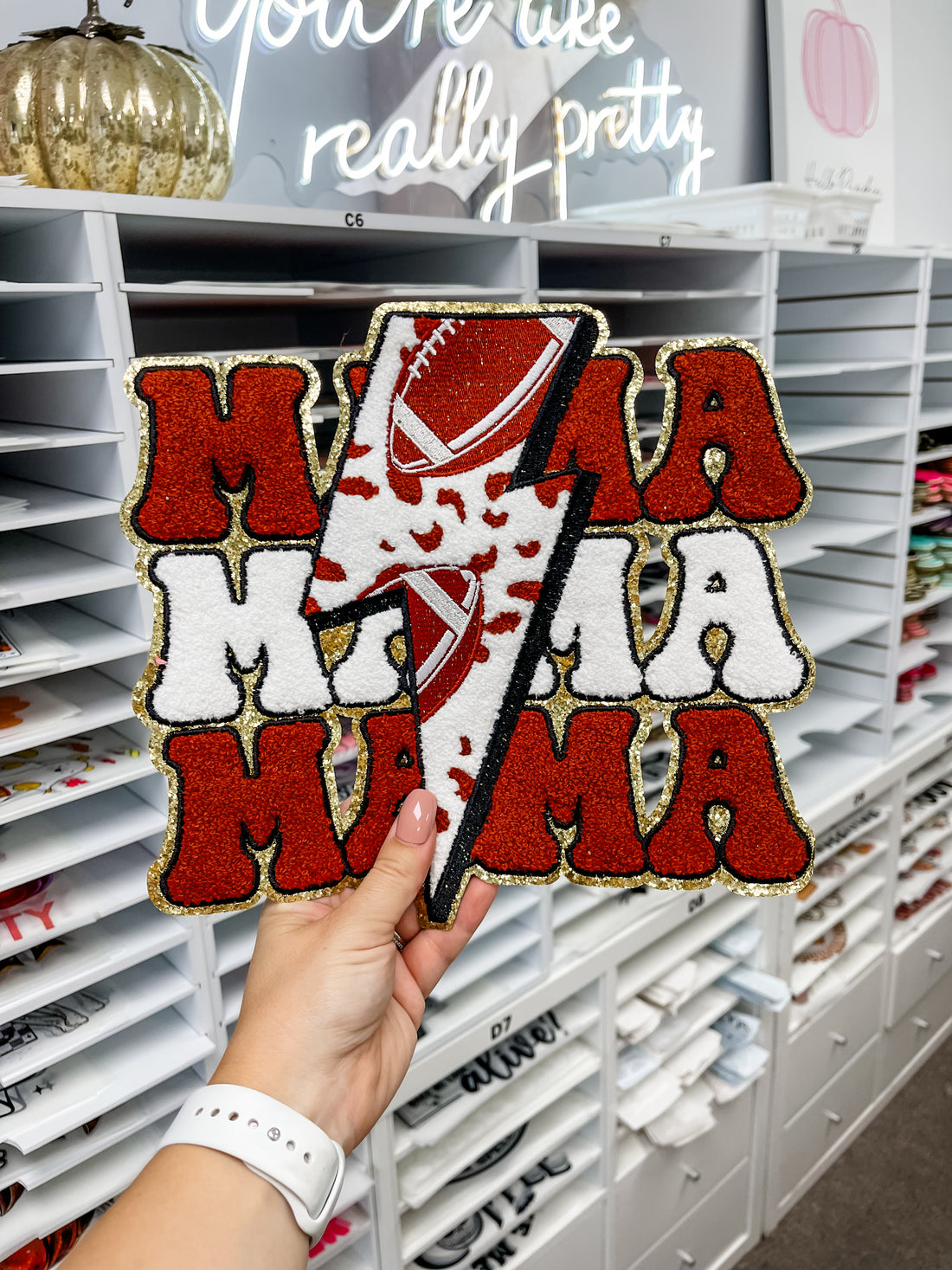 Football Mama Chenille Patch