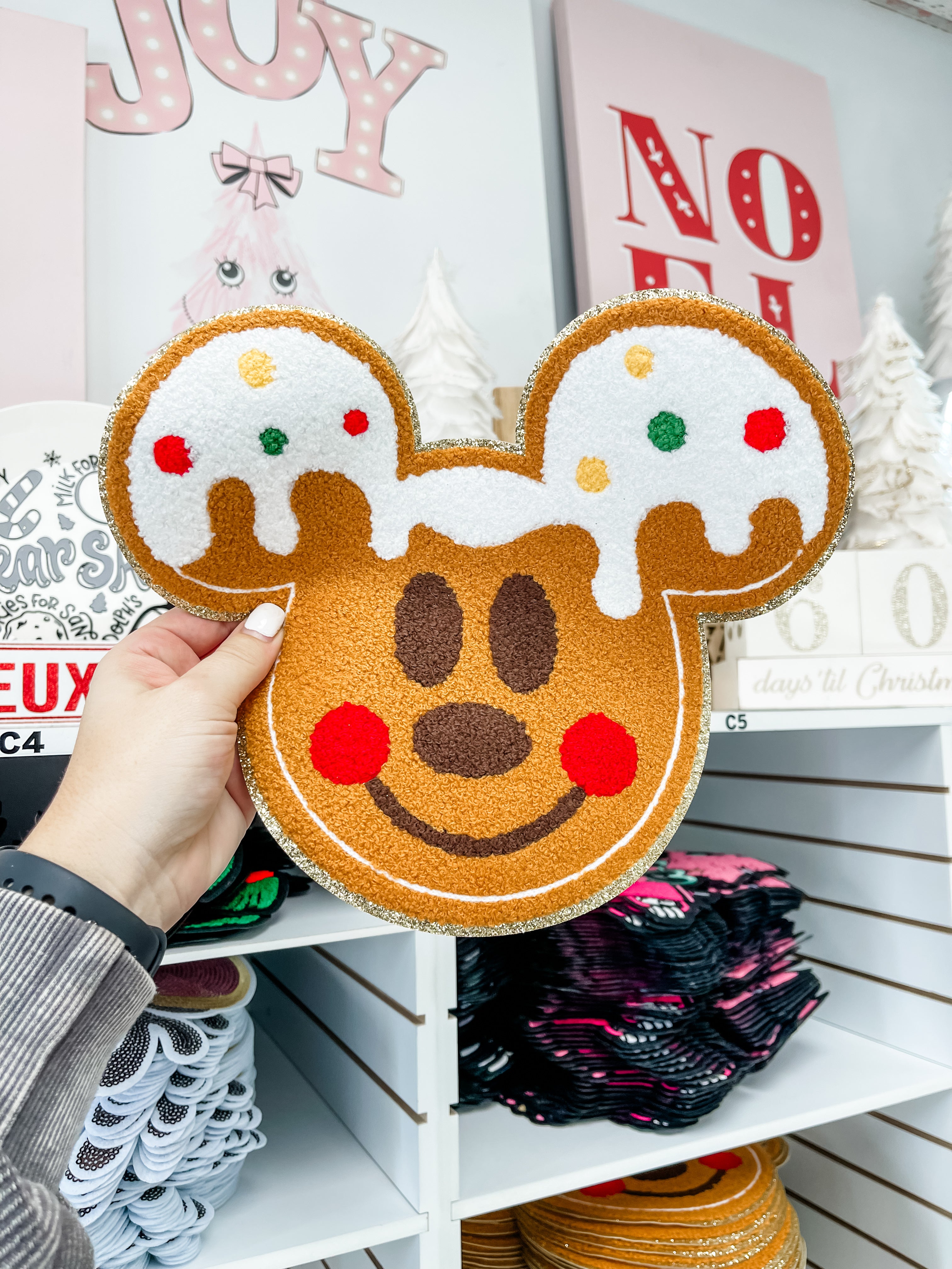 Mr Gingerbread Head Chenille Patch