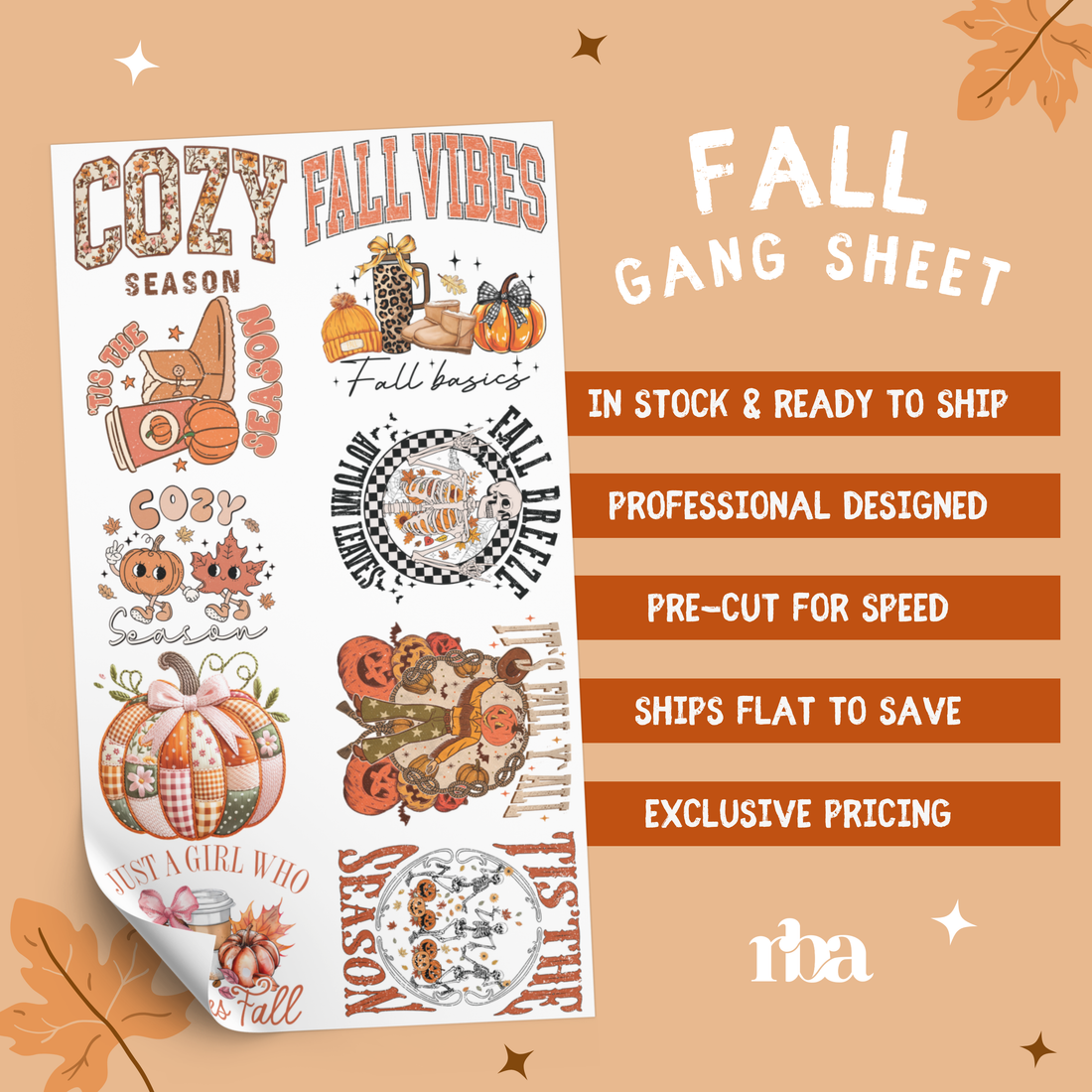 Fall Pre-Designed Gang Sheet