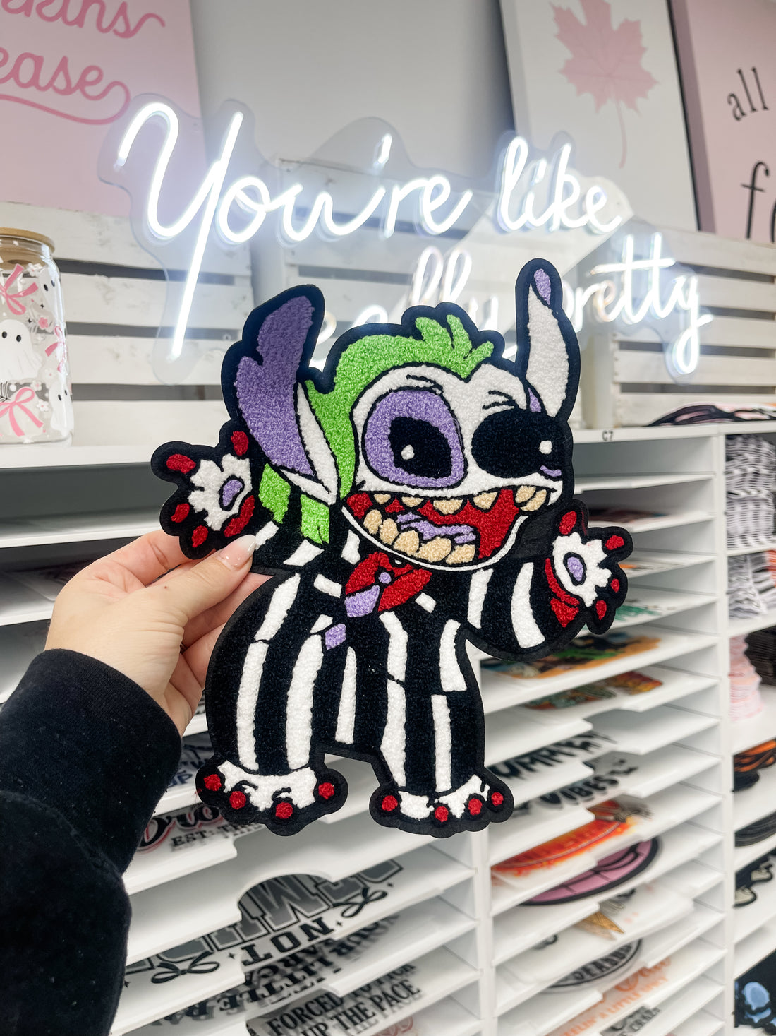 Beetlejuice Stitch Chenille Patch
