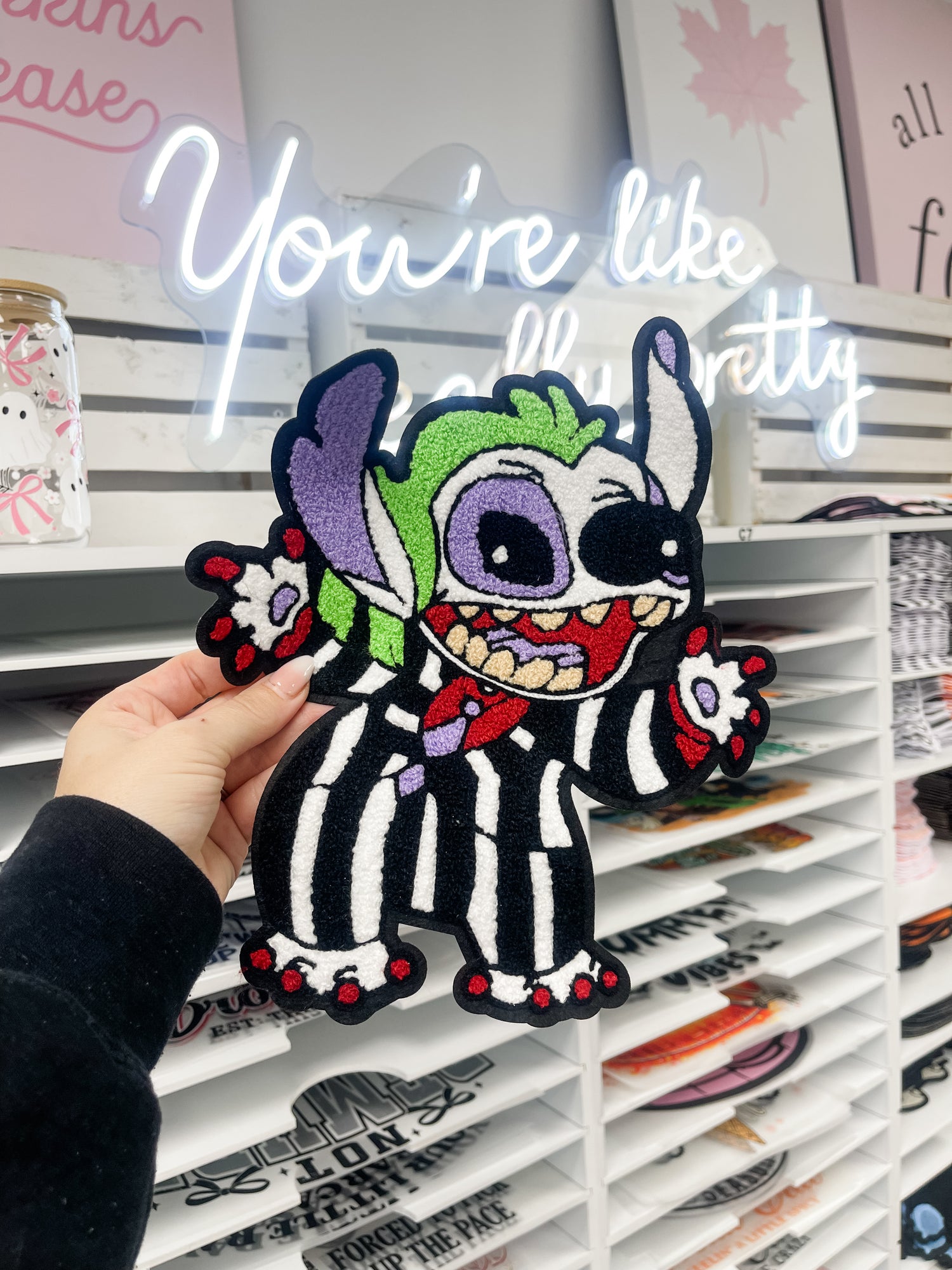 Beetlejuice Stitch Chenille Patch