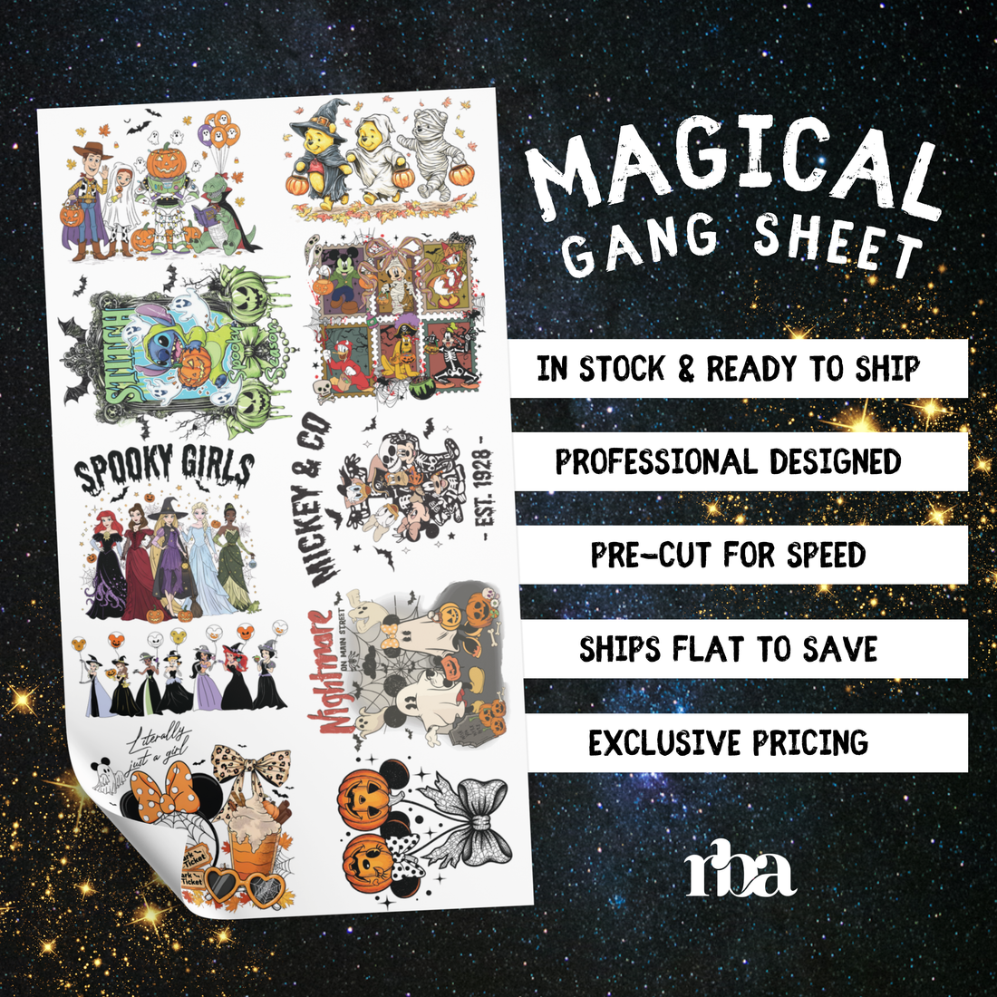 Magical Disney Pre-Designed Gang Sheet