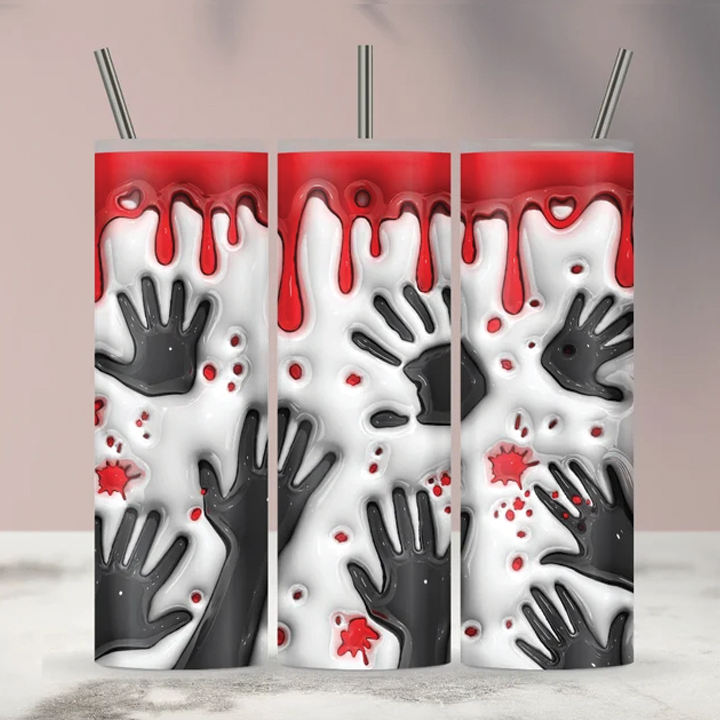 Enveloppement de sublimation gonflé 3D Horror Hands 20oz