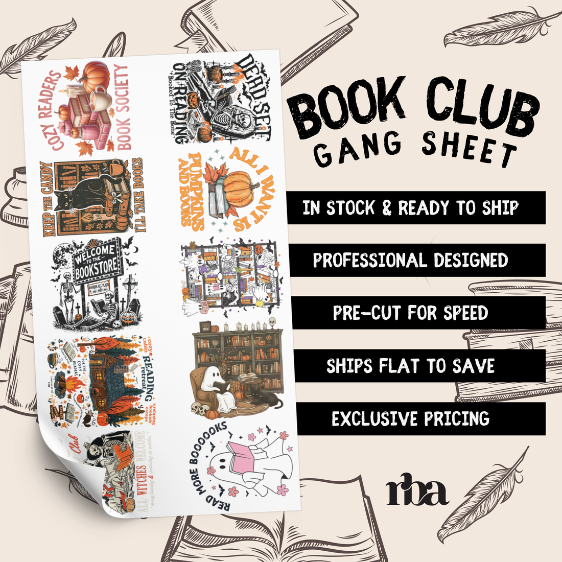 Book Club Pre-Designed Gang Sheet