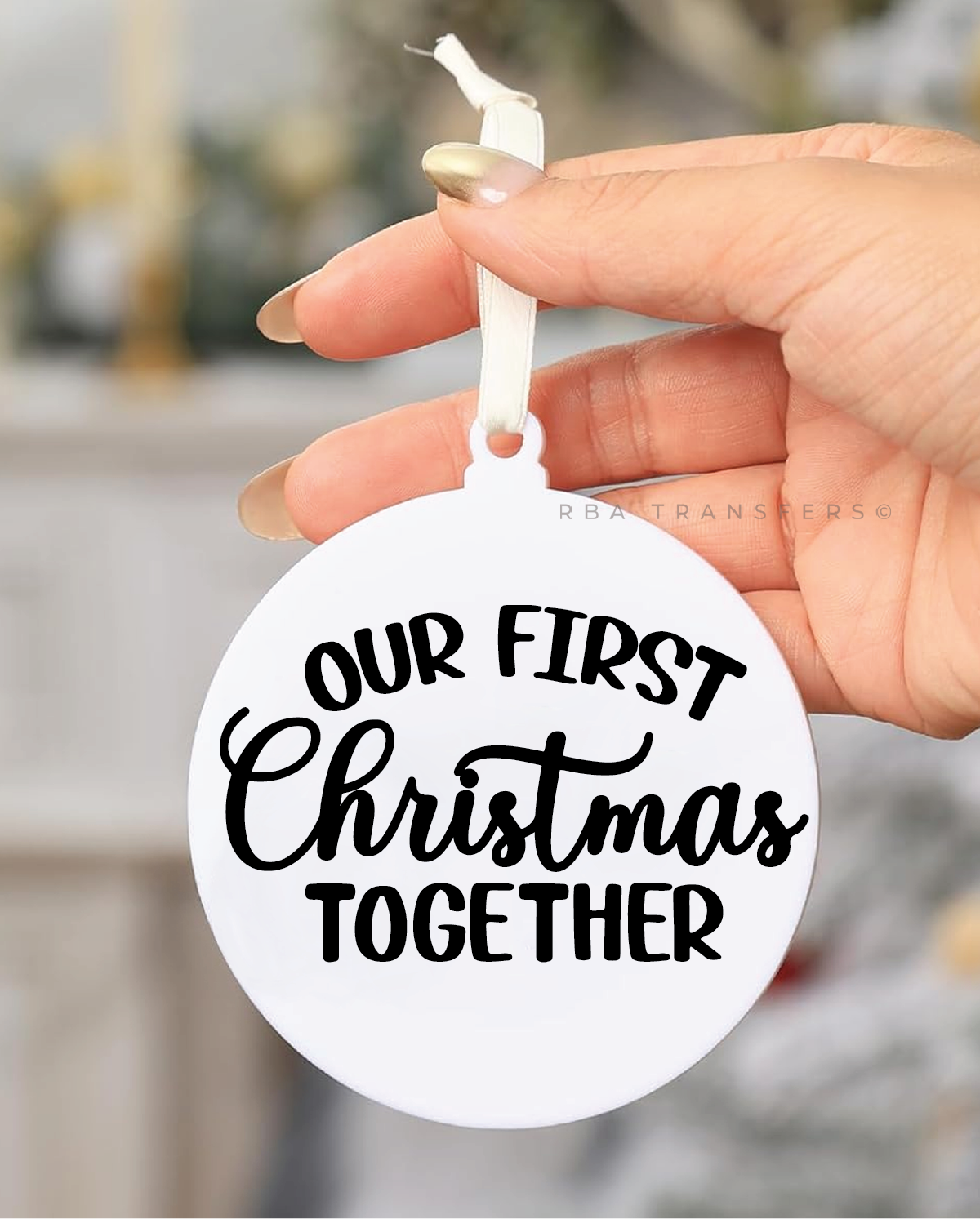 Our First Christmas Together Ornament UV DTF Sticker