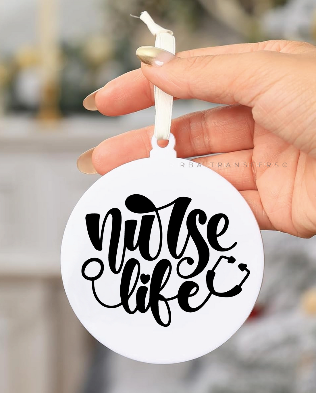 Nurse Life 3&quot; Acrylic Ornament UV DTF Sticker