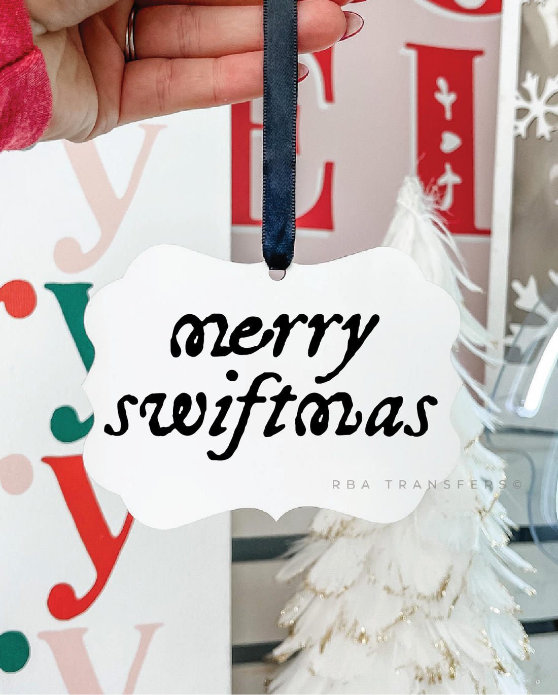 Merry Swiftmas 4&quot; Ornament UV DTF Sticker