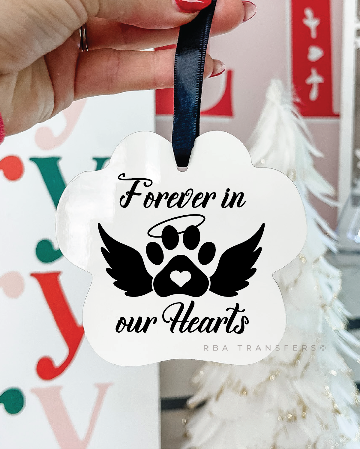 Forever In Our Hearts 4&quot; Ornament UV DTF Sticker