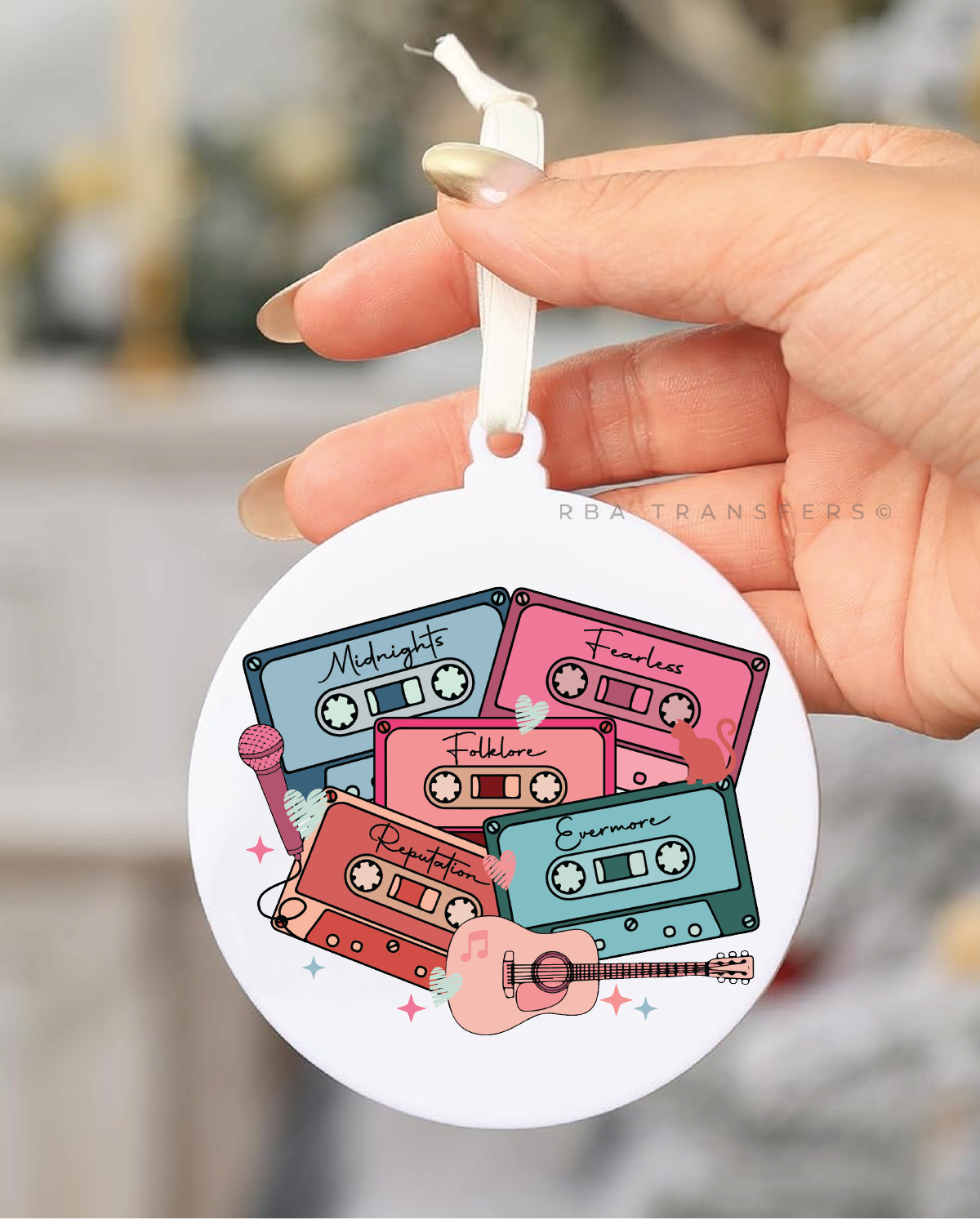 Taylor Cassettes 3&quot; Acrylic Ornament UV DTF Sticker