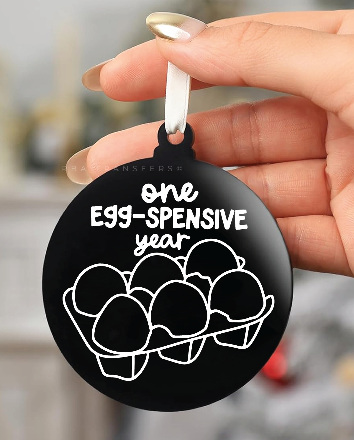 One Egg-spensive Year 3&quot; Acrylic Ornament UV DTF Sticker