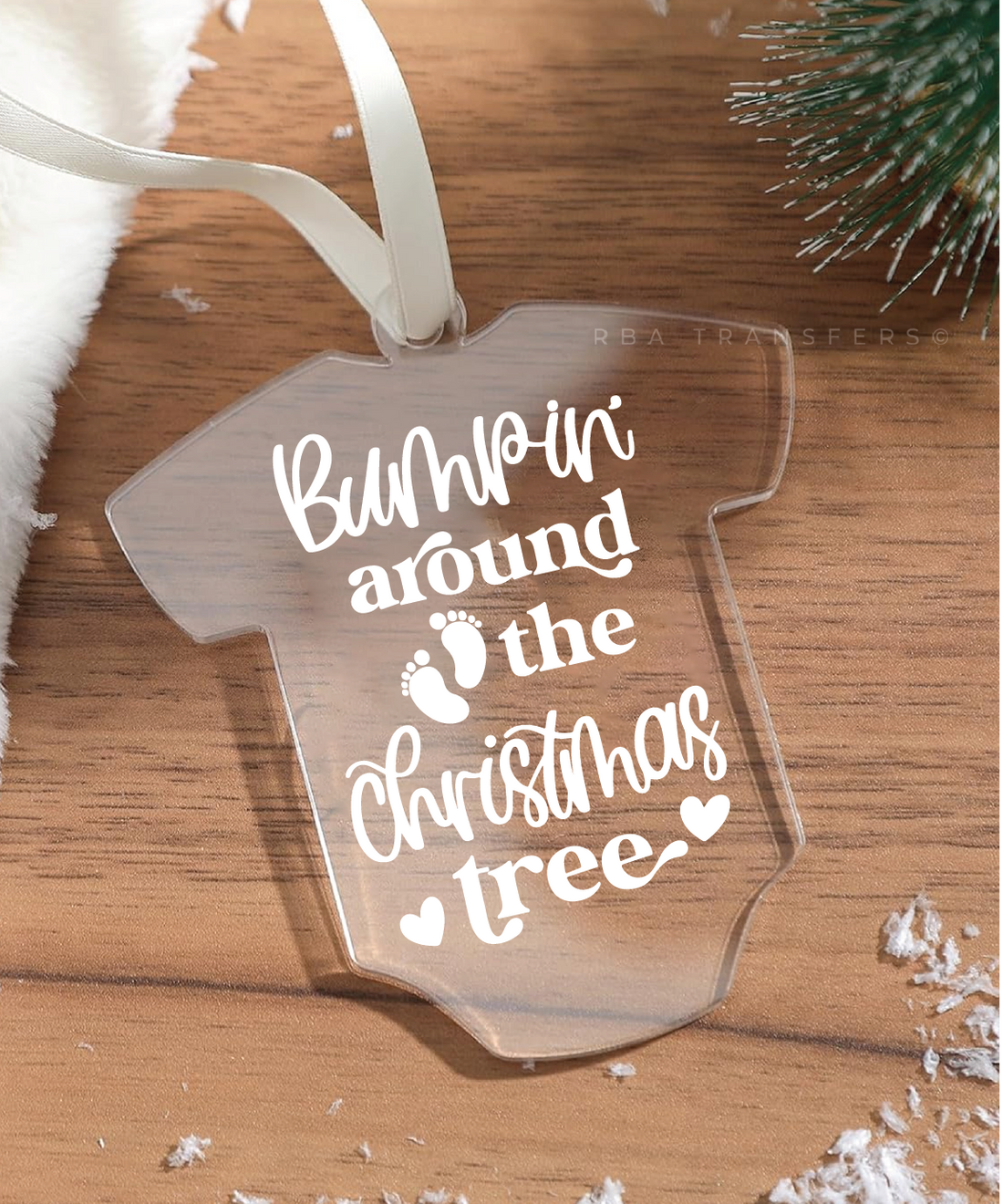 Bumpin Around The Christmas Tree Acrylic Ornament UV DTF Sticker