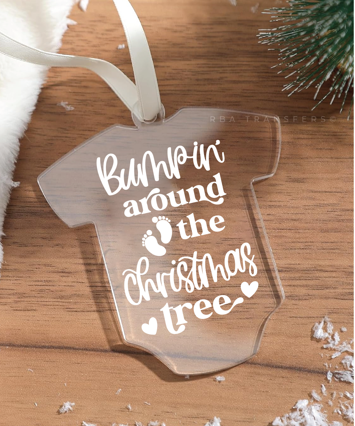 Bumpin Around The Christmas Tree Acrylic Ornament UV DTF Sticker