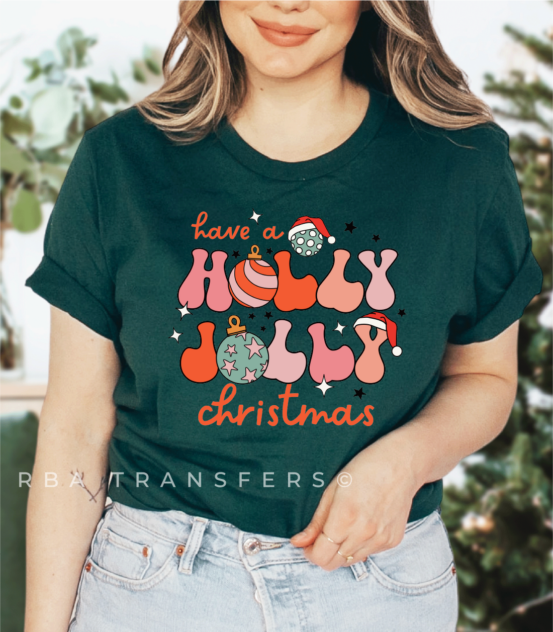 Passez un transfert couleur Holly Jolly Christmas