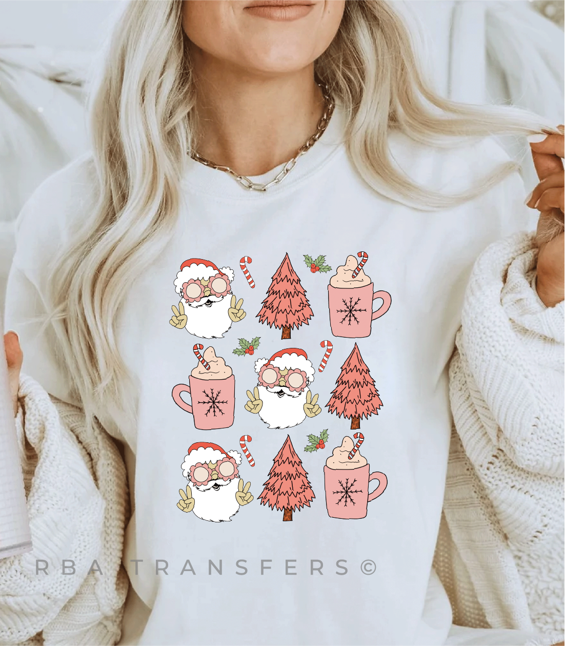 Transfert couleur du Père Noël rose paix