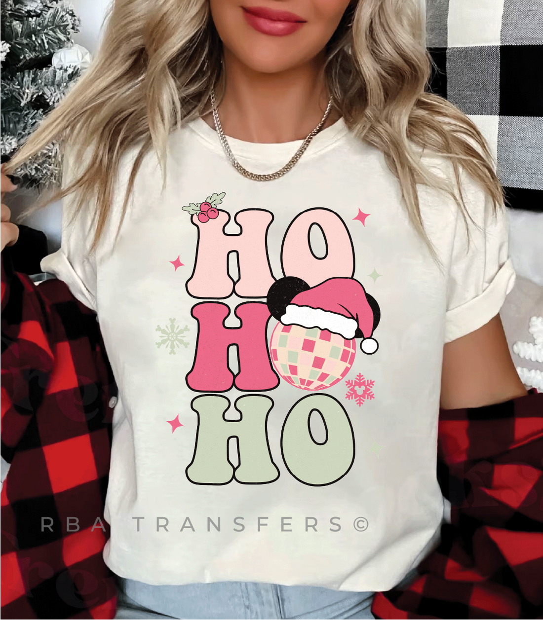 Chapeau de Père Noël HO HO HO Transfert couleur