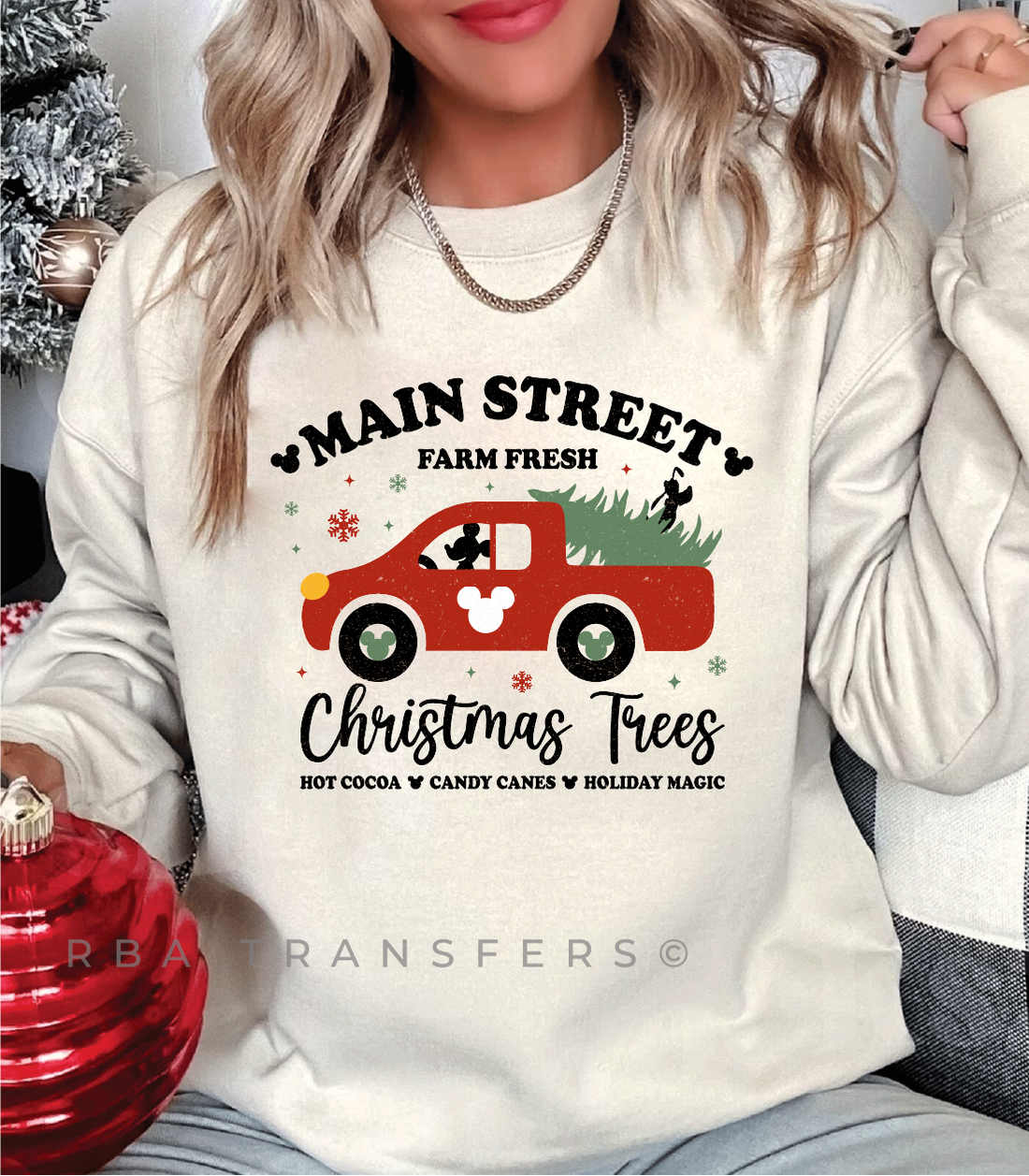 Main Street Christmas Trees Full Colour Transfer