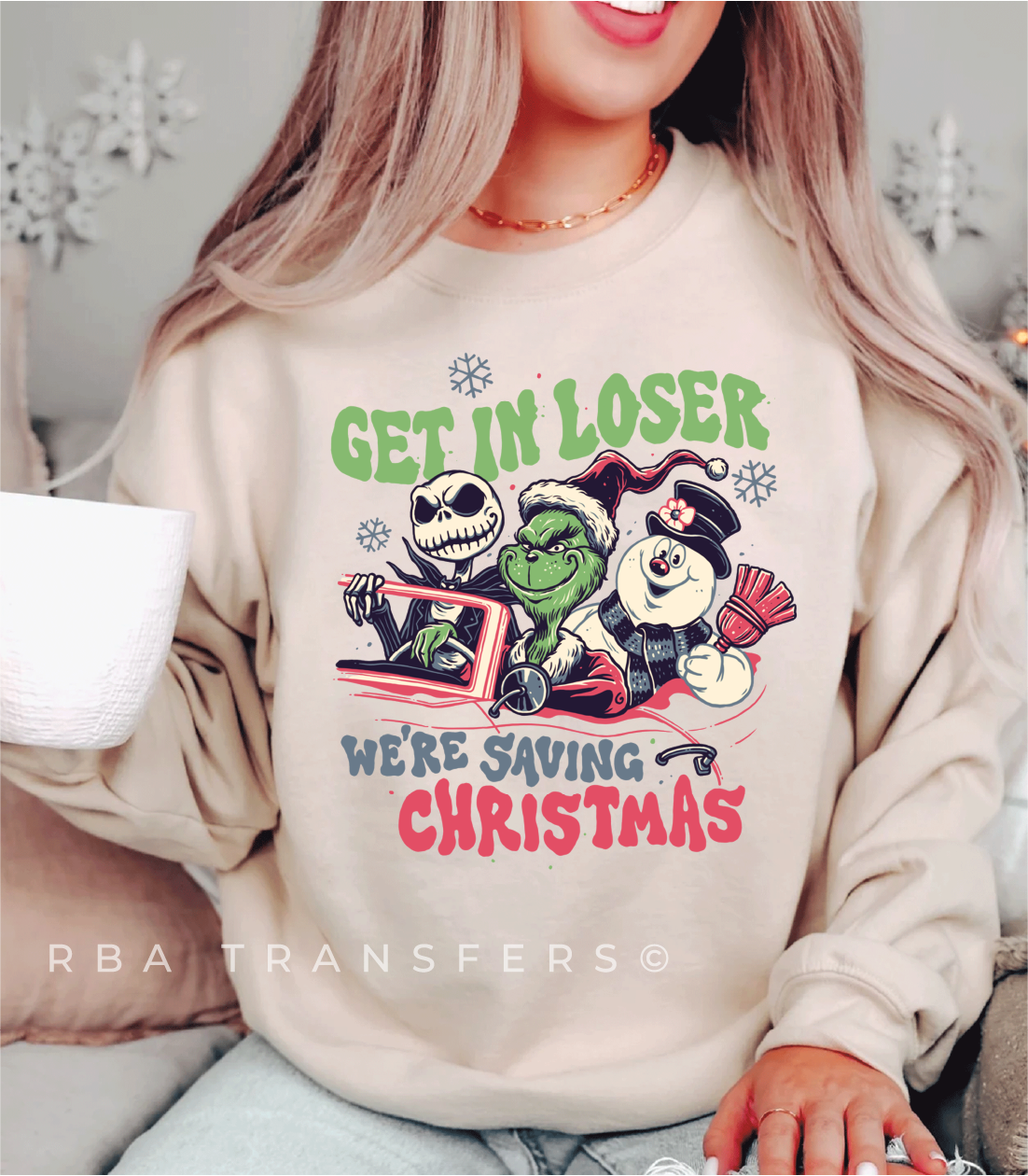 Get In Loser Christmas Full Colour Transfer