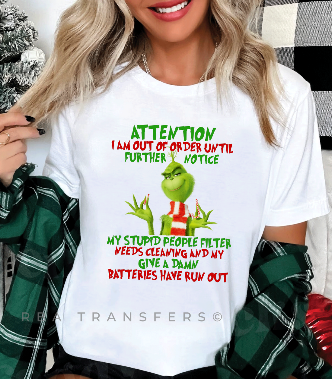 Attention Grinch Full Colour Transfer