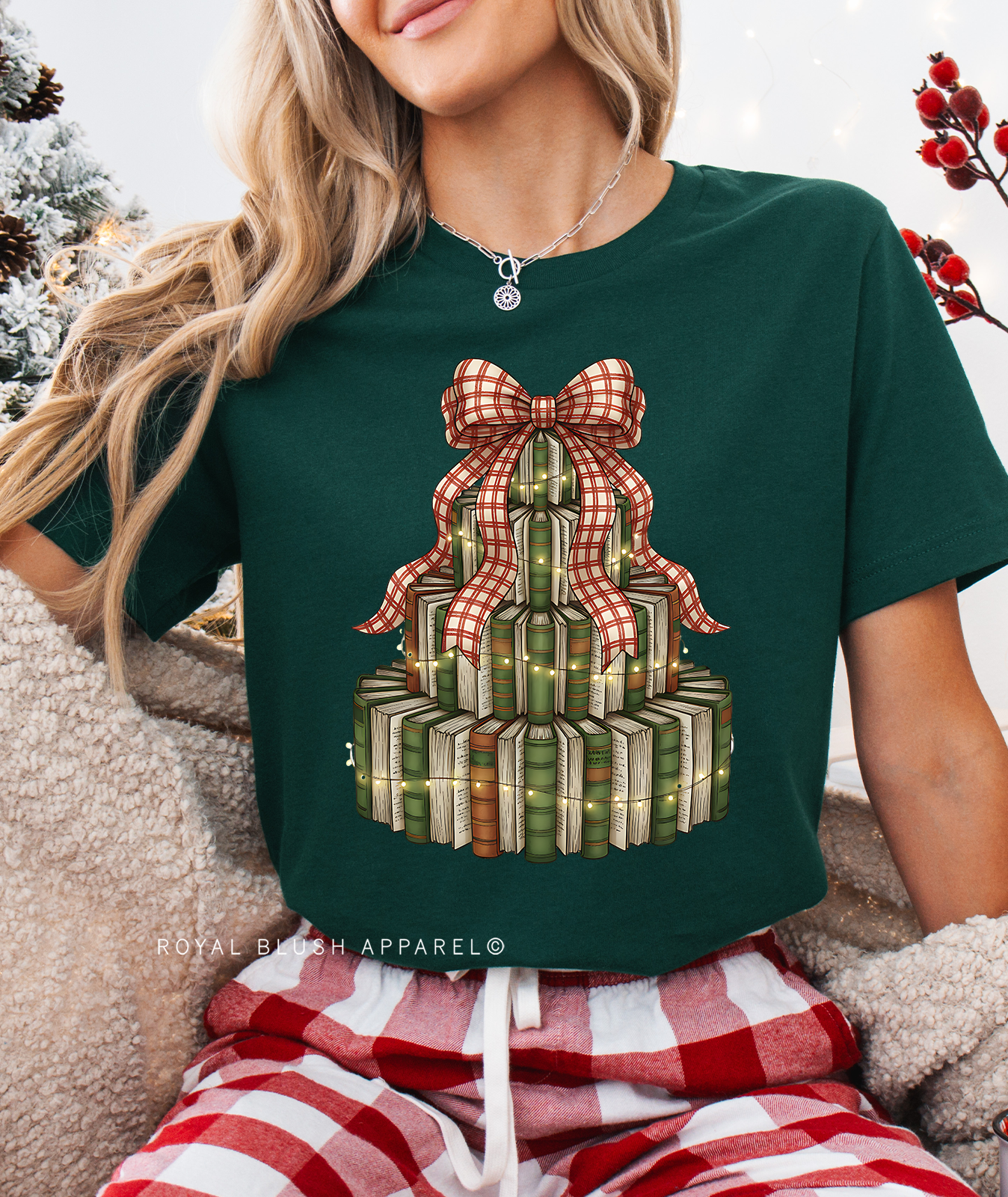 Book &amp; Lights Tree Full Colour Transfer