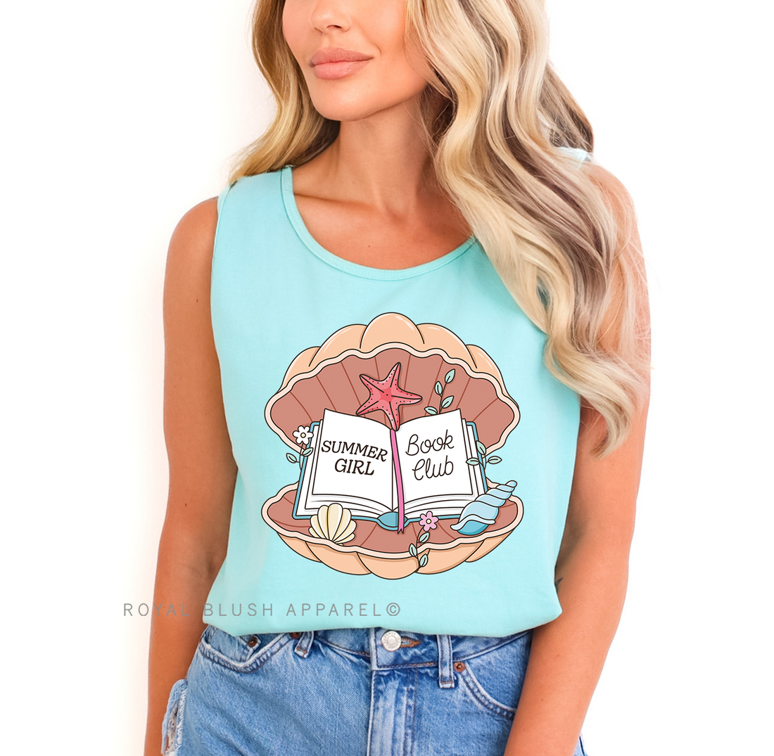 Clam Summer Girl Book Club Full Color Transfer