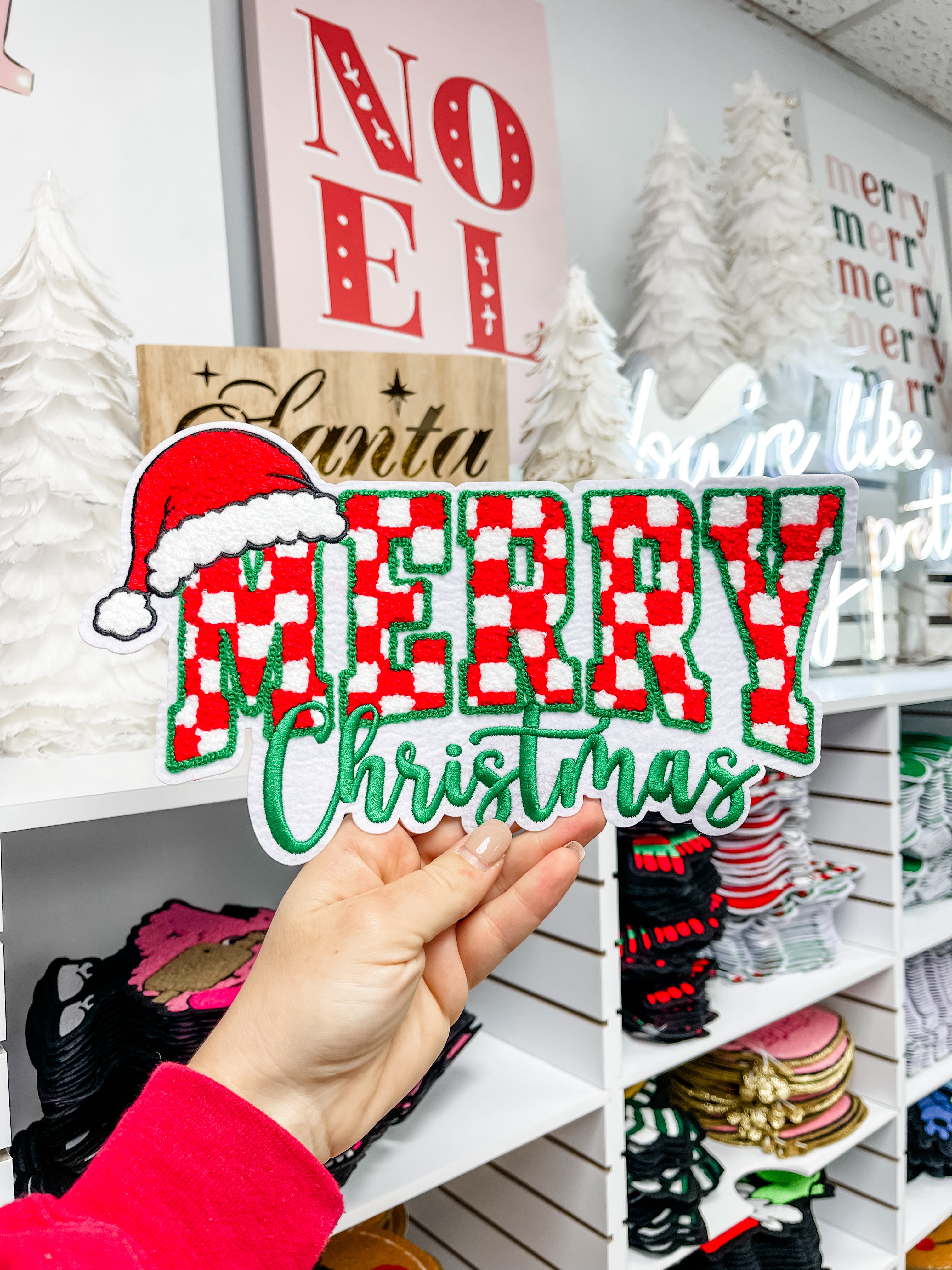 Merry Christmas Chenille Patch