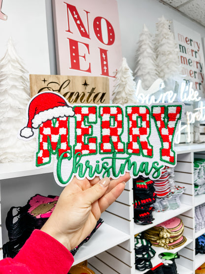 Merry Christmas Chenille Patch