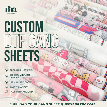 Custom Hot Peel DTF Transfer Gang Sheets