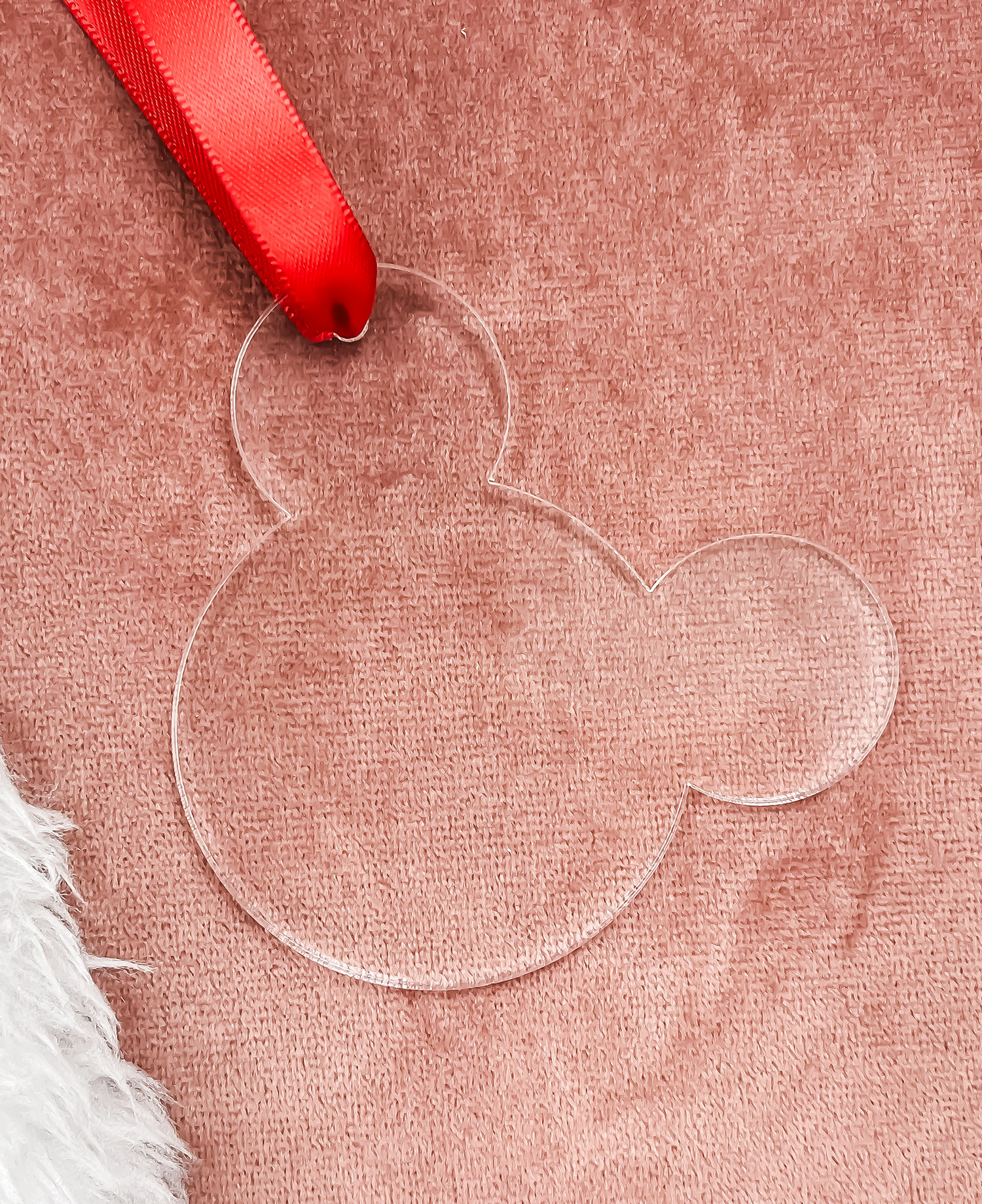 Clear Mouse Ears 3&quot; Acrylic Ornament