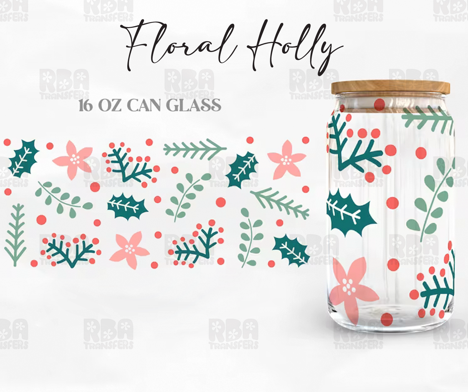 Floral Holly Wrap UV DTF Sticker