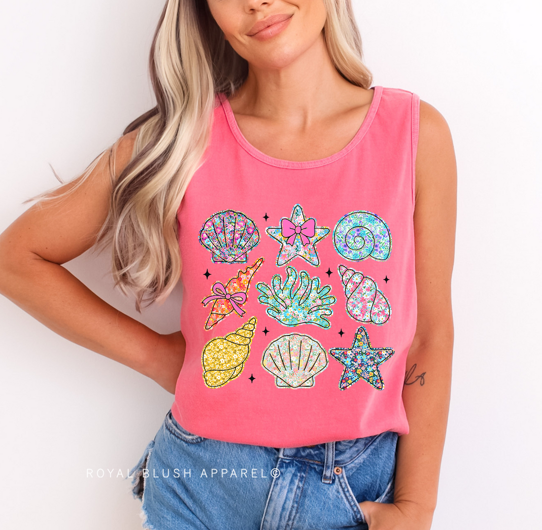 Floral Seashells Full Color Transfer